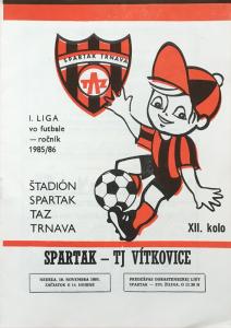 Zápasový bulletin Trnava-Vítkovice (10.11.1985)