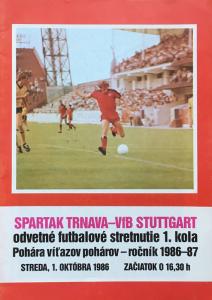 Zápasový bulletin Trnava-Stuttgart (1.10.1986)