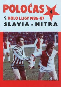 Zápasový bulletin Slavia Praha-Nitra (19.10.1986)
