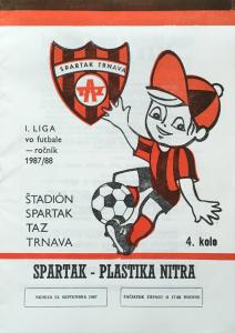 Zápasový bulletin Trnava-Nitra (13.9.1987)
