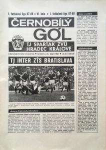 Zápasový bulletin Hradec Králové-Inter Bratislava (26.9.1987)