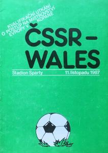 Zápasový bulletin Československo-Wales (11.11.1987)