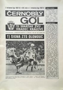 Zápasový bulletin Hradec Králové-Olomouc (19.3.1988)