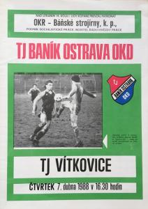 Zápasový bulletin Baník Ostrava-Vítkovice (7.4.1988)