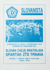Zápasový bulletin Slovan Bratislava-Trnava (7.4.1989)