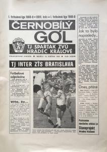 Zápasový bulletin Hradec Králové-Inter Bratislava (14.5.1989)