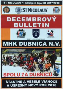 Zápasový bulletin Dubnica-HC Bratislava (27.12.2017)