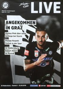 Zápasový bulletin Sturm Graz-Mattersburg (22.9.2018)