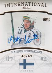 Korkiakoski Markus 22-23 GOAL Cards Chance liga International Team Autograph #IT-8