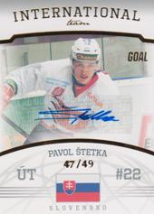 Štetka Pavol 22-23 GOAL Cards Chance liga International Team Autograph #IT-12