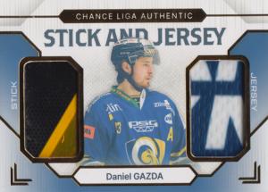 Gazda Daniel 23-24 GOAL Cards Chance liga Stick and Jersey Gold #SJ-2