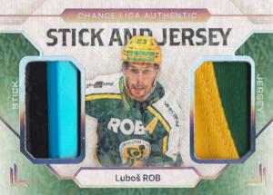 Rob Luboš 23-24 GOAL Cards Chance liga Stick and Jersey Neon #SJ-4