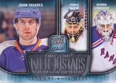 Tavares Hiller Lundqvist 14-15 Upper Deck MVP NHL 3 Stars Player of the Week #3SW011314