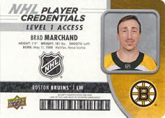 Marchand Brad 18-19 Upper Deck MVP NHL Player Credentials Level 1 Access #NHL-BM